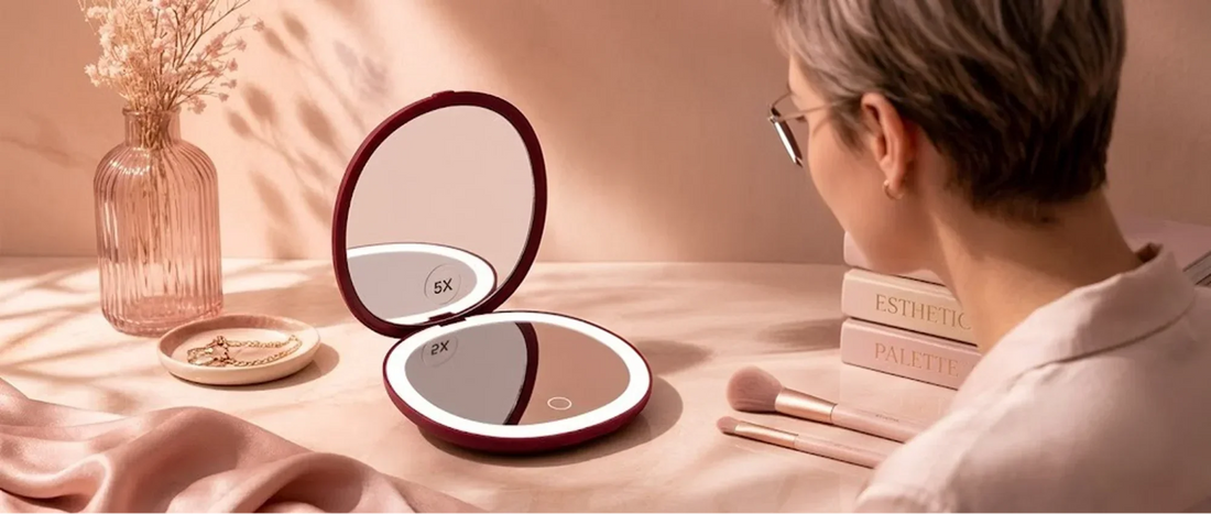 Can’t Apply Makeup Without Glasses? Try a Glamye Mirror
