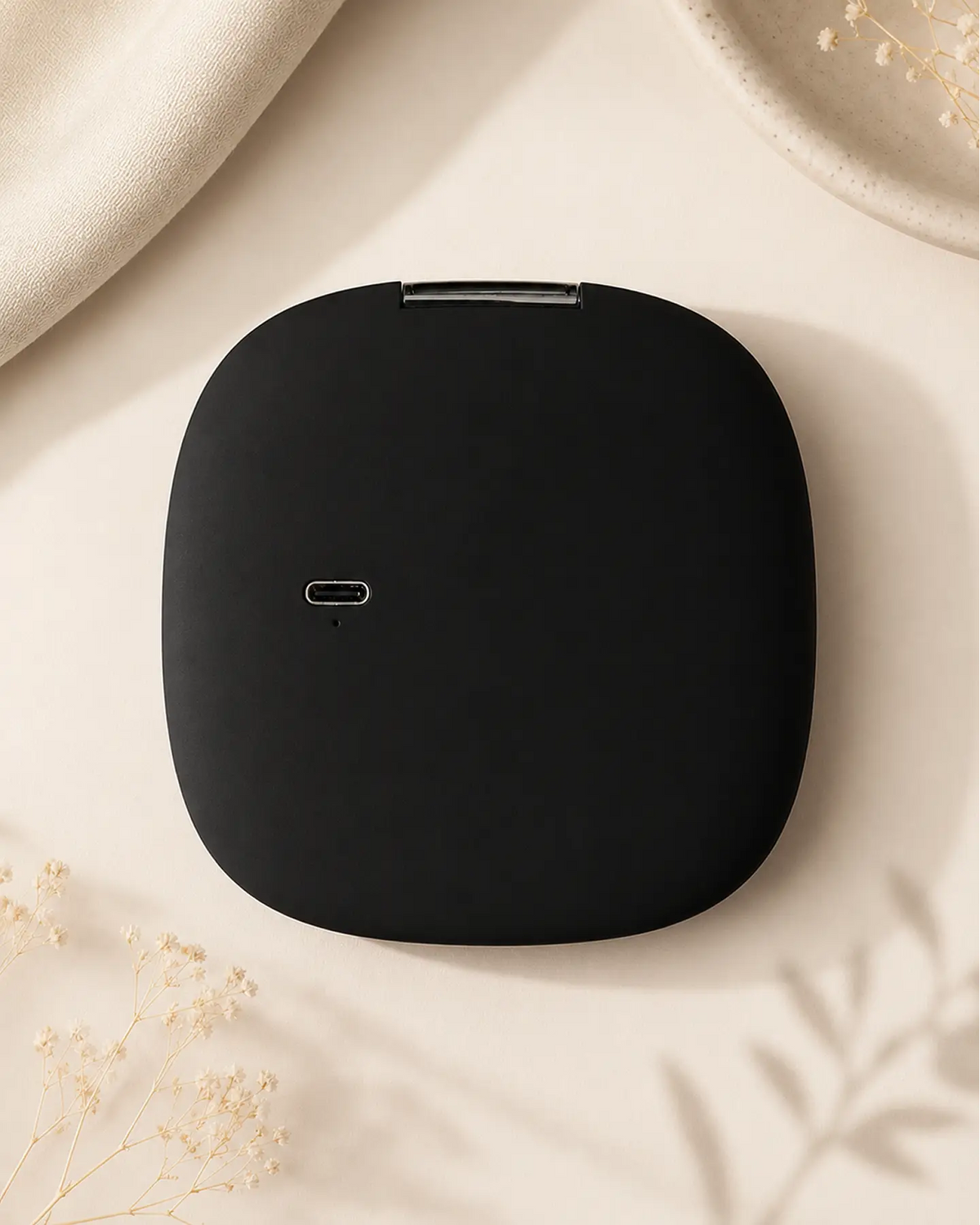 Glamye DuoGlow LED Compact Mirror - Matte Black