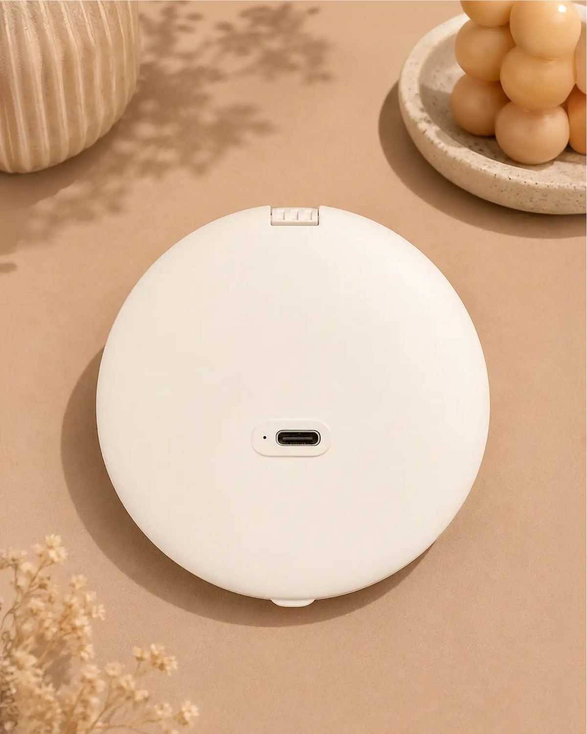 Glamye HaloMini LED Compact Mirror - Matte White