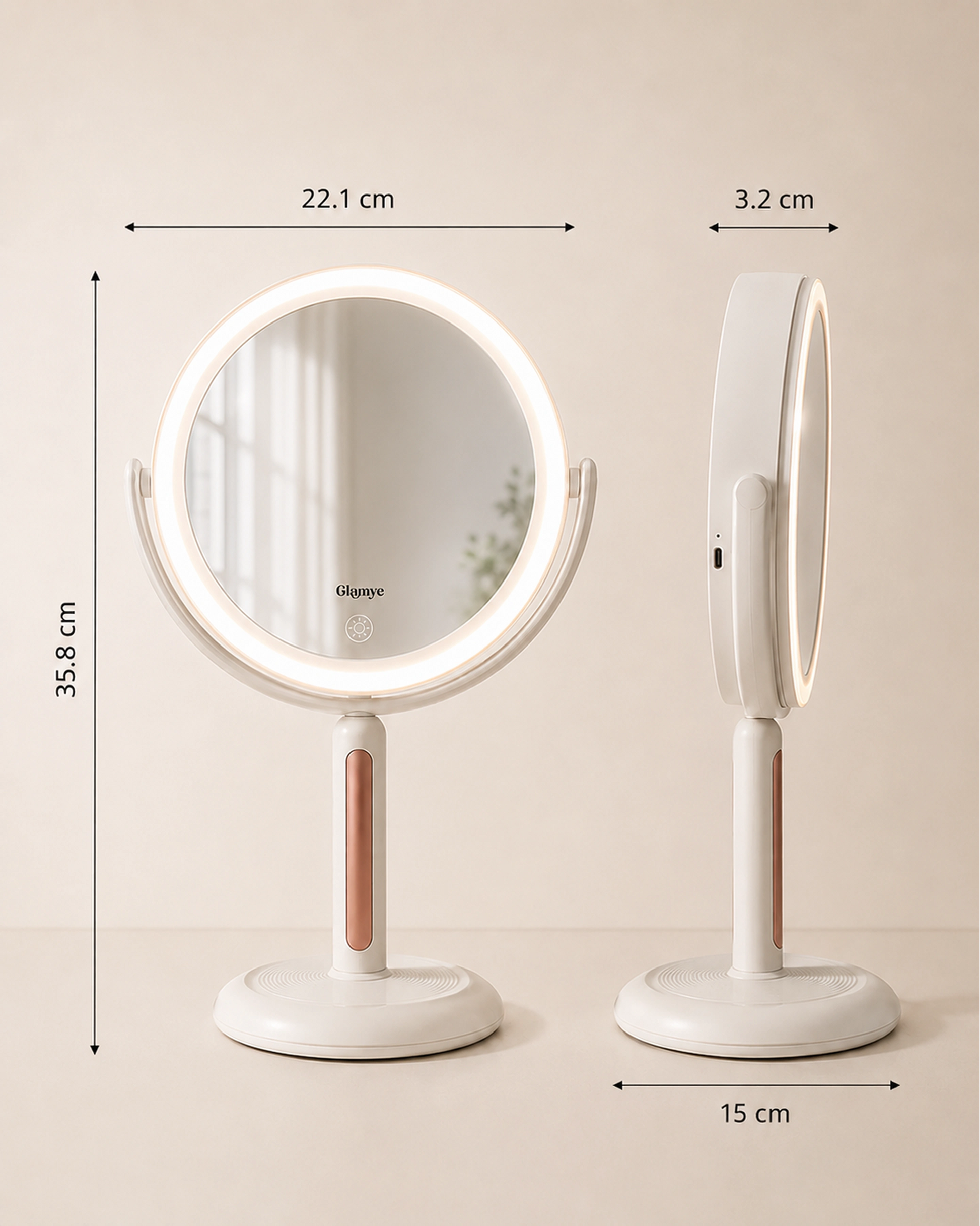 Glamye VanityGlow LED Mirror - Glamye VanityGlow LED Mirror