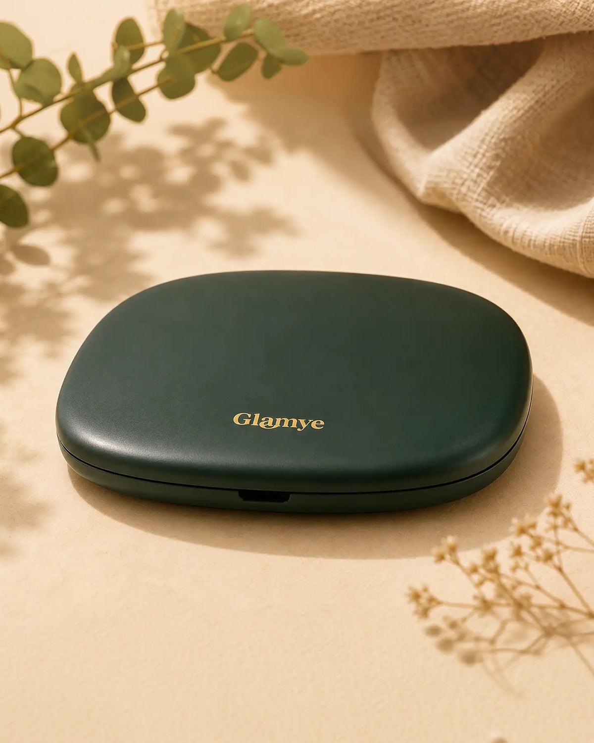 Glamye MiniGlow LED Compact Mirror - Matte Green