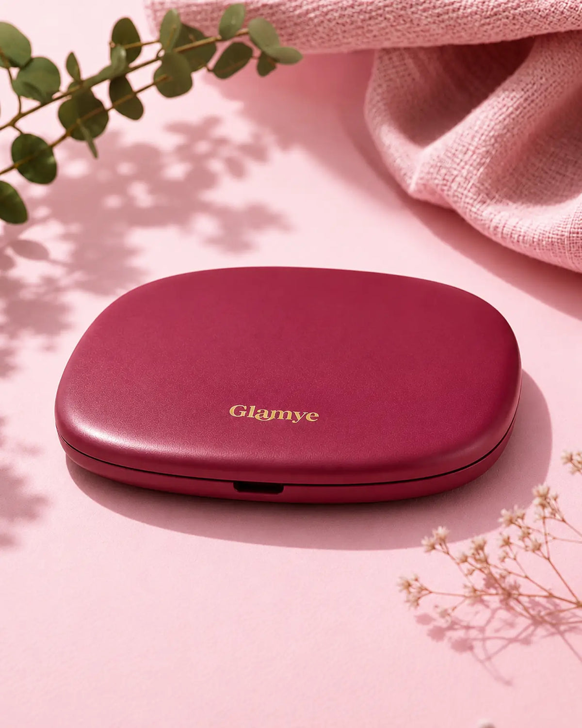 Glamye MiniGlow LED Compact Mirror - Matte Pink