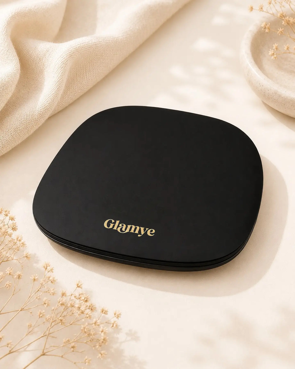 Glamye DuoGlow LED Compact Mirror - Matte Black